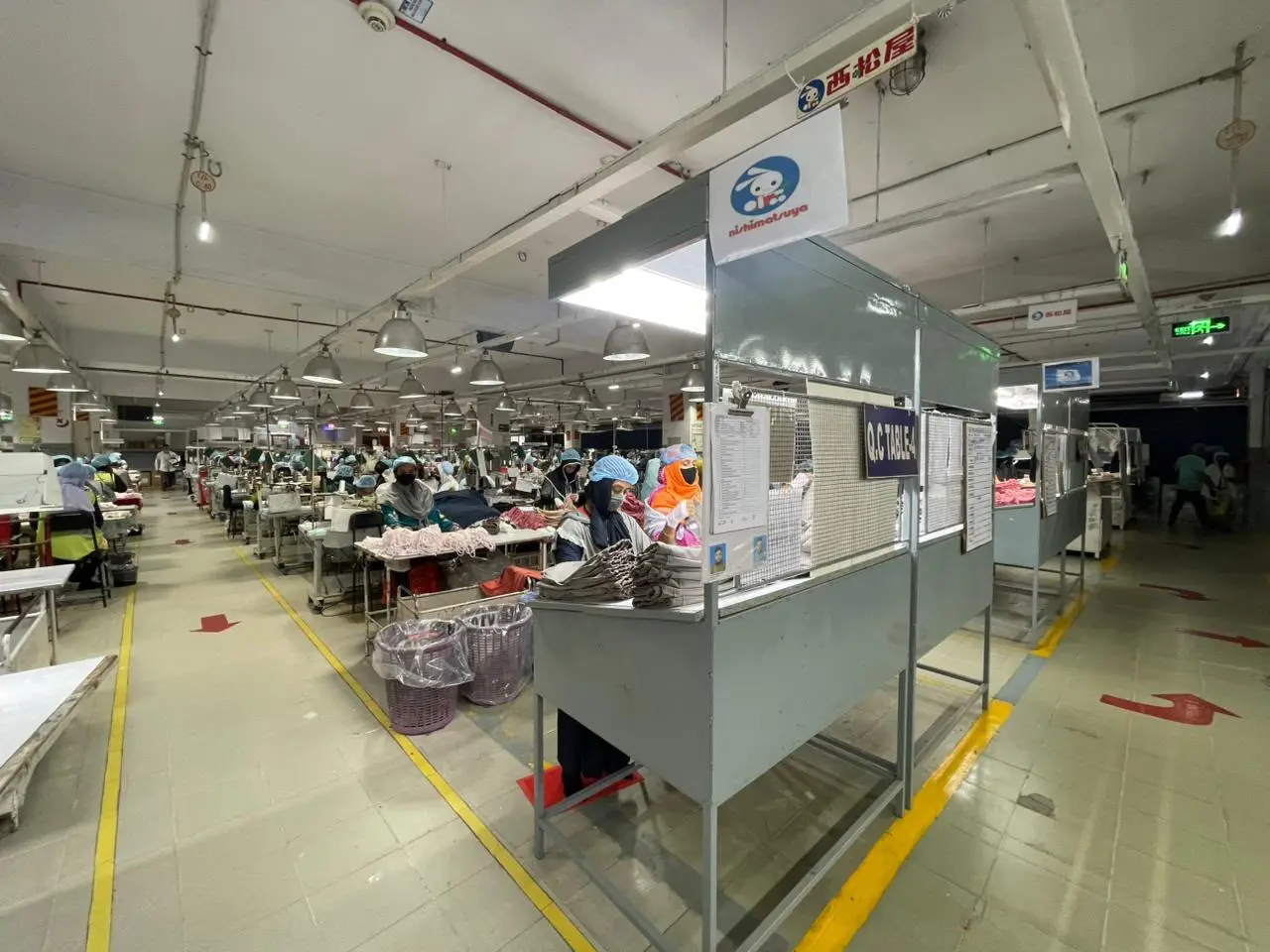 Cutting area of the garment factory